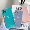 Solid Love Heart Phone Case For iPhone 12 11 Pro Max X XS XR 7 8 Plus SE 2022 Candy Shockproof Camera Protection Soft TPU Cover ► Photo 2/6