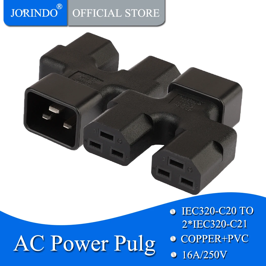 JORINDO C20 к C21 IEC 320 папа двойному 2 * Женский адаптер питания 16A 250V UPS PDU |