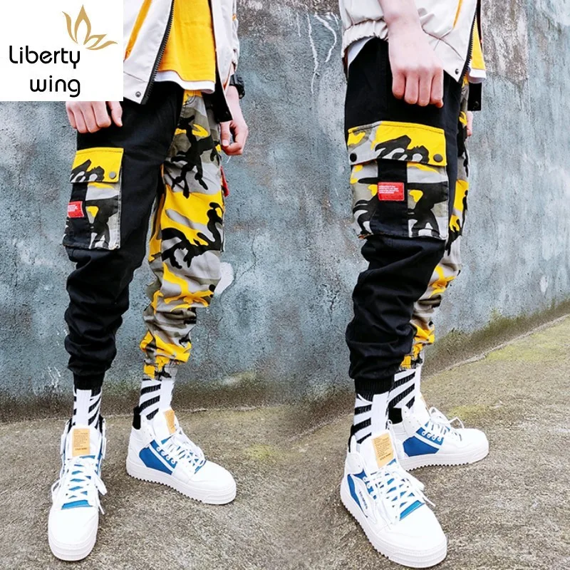 

Fashion Long Trousers High Street Mens Hip Hop Camouflage Printed Jogger Harem Elastic Waist Baggy Pants Sweatpants