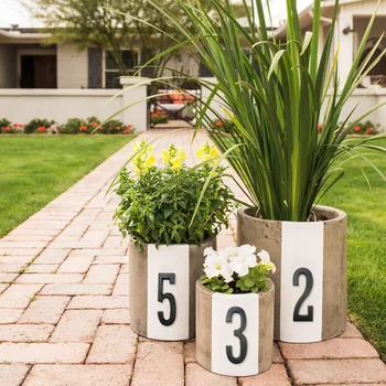 

Aged Bronze 4" 101mm House Number Sticker Adhesive Door Number for House Digits Zinc Alloy Mailbox Address Sign #0-9