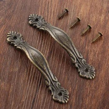 Antique Bronze Flower Cabinet Handle (2 Sets) 1
