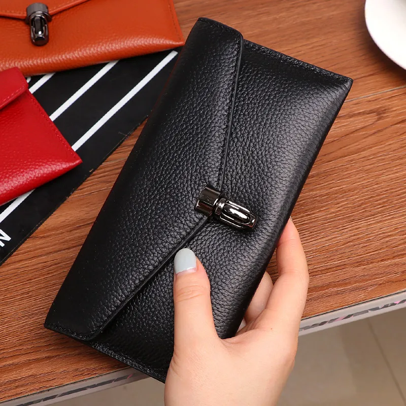 JOSEKO Anti-Theft Soft Leather Card Holder Wallet Long Purse Multifunctional Clutch Bags Girls Purse Wallet for Women Black