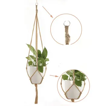 

Macrame Rope Plant Hanger Basket Flower Pot Hanging Holder Garden Decor Flower Pot Hemp Rope Hanging Net