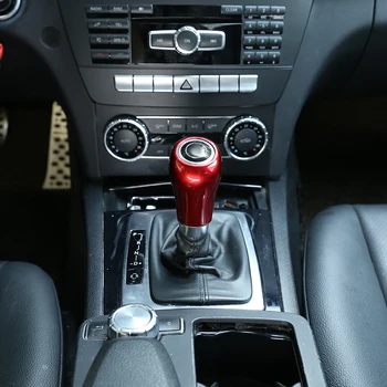 

Red For Mercedes Benz C Class W204 E W212 GLK X204 CLS W218 A G Class ABS Car Gear Shift Head Trim Sticker Car Accessories