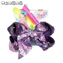 7'' jojo siwa Bows for Girls Laser Mermaid Reversible Sequin Bowknot Hairgrips Party Shiny Hair Clips for Girls Hair Accessories-in Hair Accessories from Mother & Kids on AliExpress 