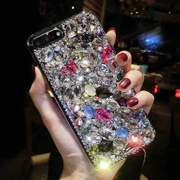 

Sunjolly Color Rhinestone Case for iPhone 11 Pro Max Xs Max XR X 8 7 Plus 6s 6 Plus Crystal Diamond Bling Phone Case Cover coque