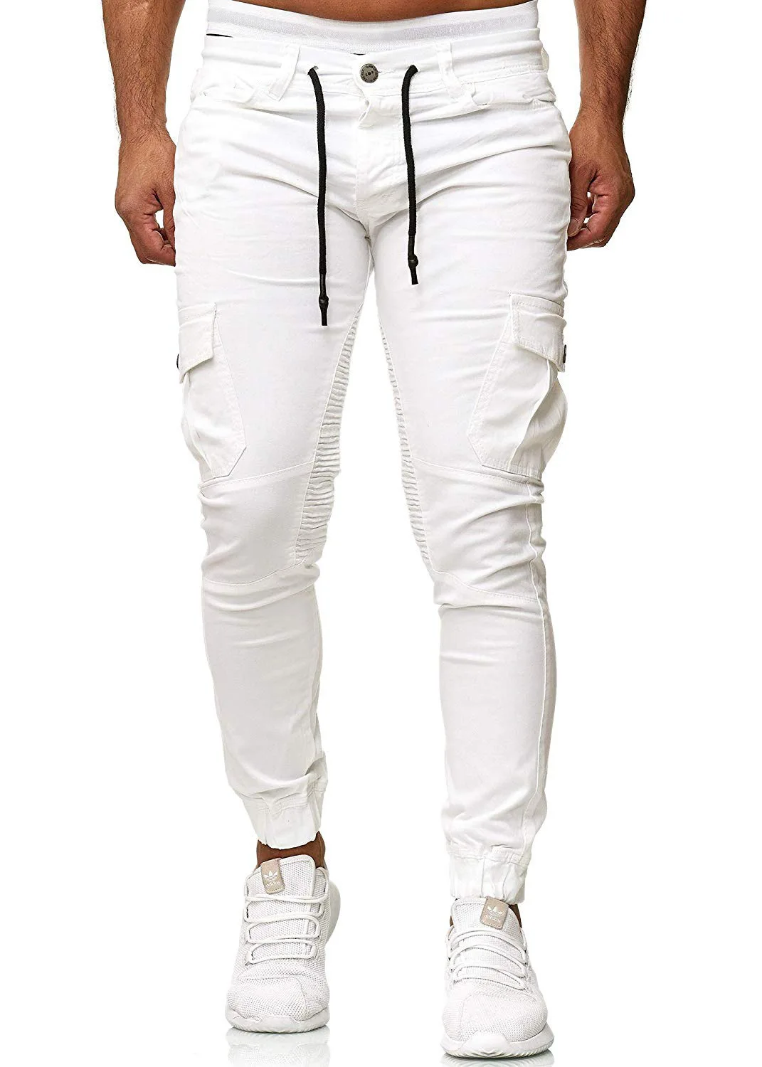 

2019 Spring And Summer New Style Men's Casual Athletic Pants Tatting Pocket Joint Beam Leg Casual Pants