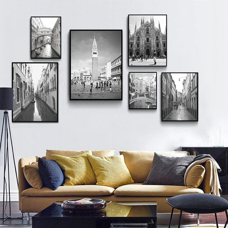 

Old Building Landscape Canvas Poster Nordic Decoration Watery City Venice Wall Art Print Painting Scandinavian Home Decor