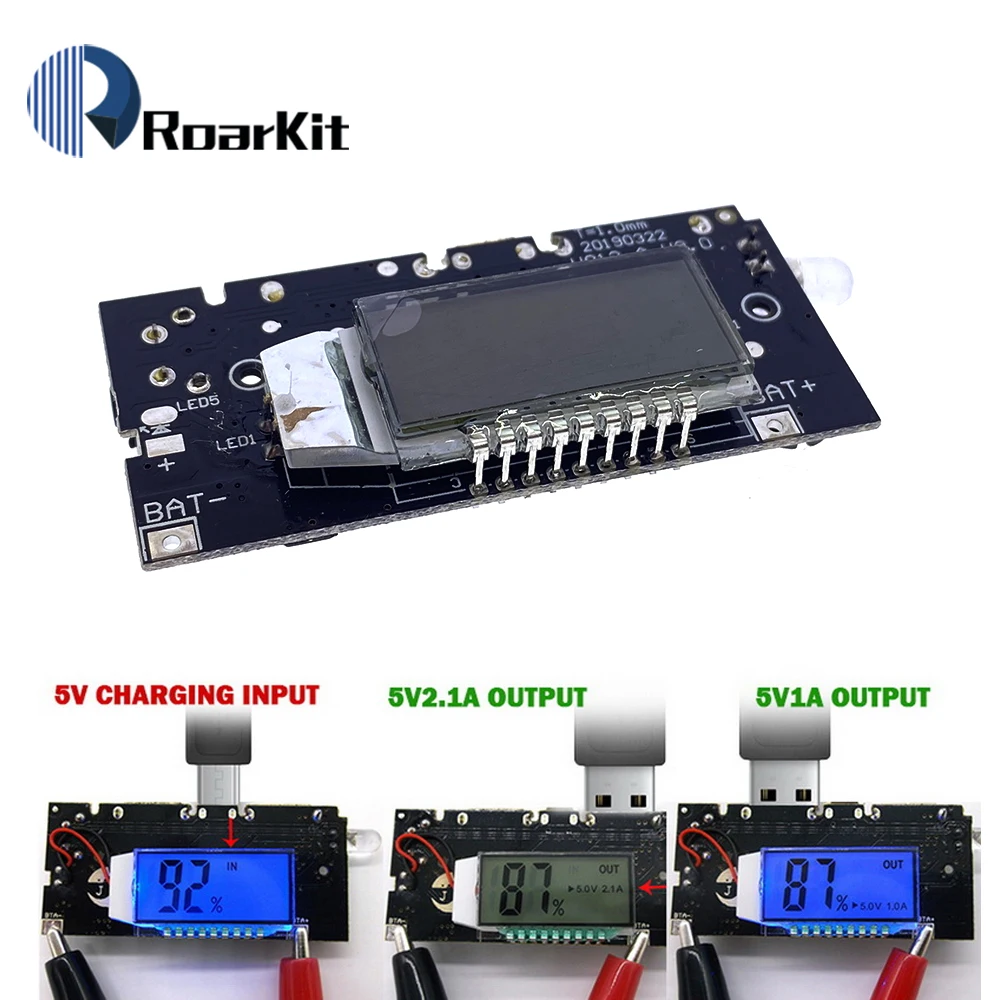 Двойной USB 5 в 1 а 18650 внешний аккумулятор для мобильного телефона зарядное