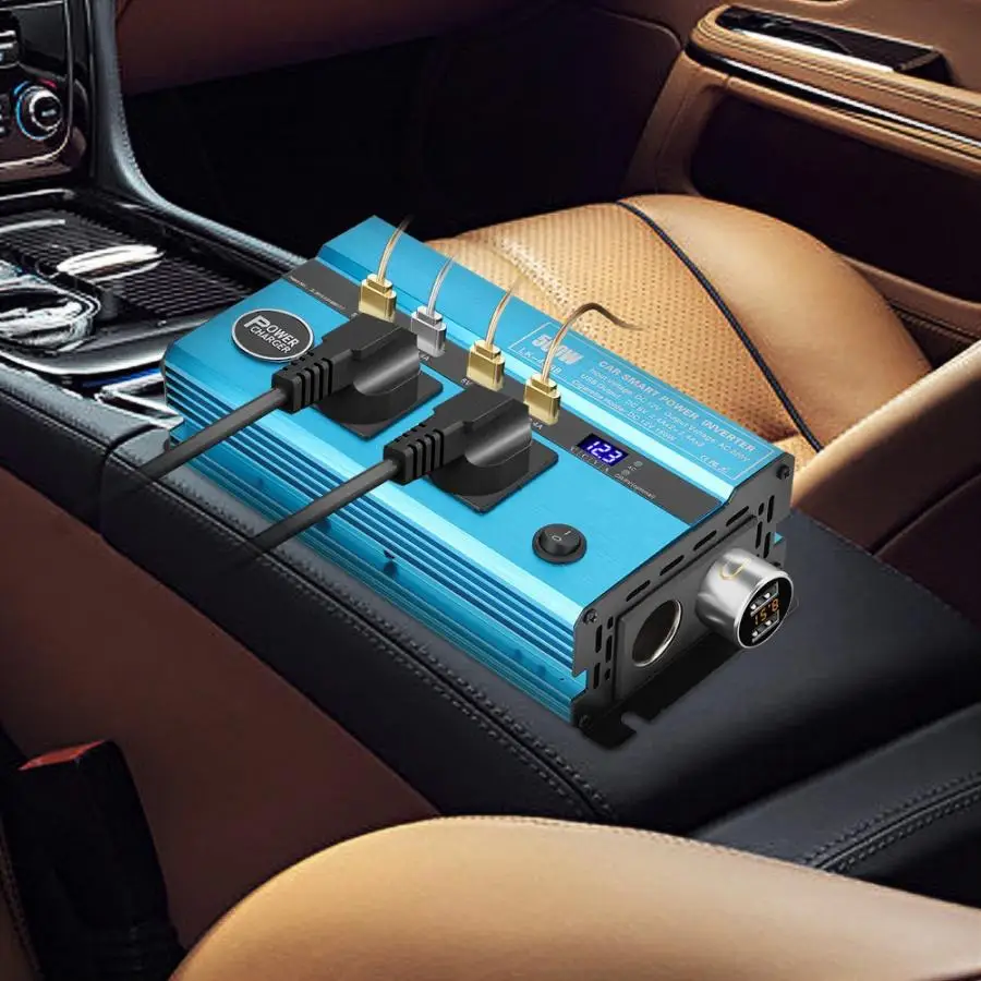 Смарт-Инвертер питания DC12V к AC 220V Универсальное автомобильное зарядное устройство 500W высокая скорость преобразования долгое время работы стабильная мощность