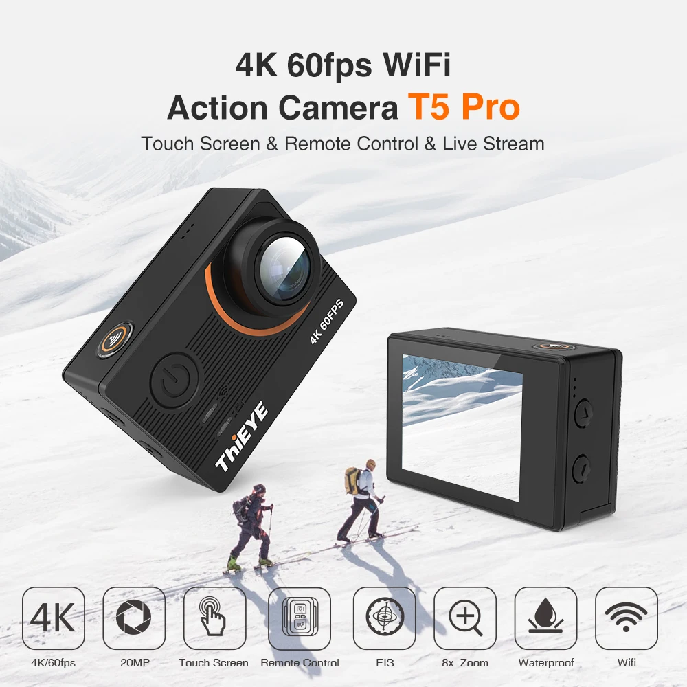  Thieye Real 4K camera Ultra HD T5 Pro With Live Stream Action Camera Gyro Stabilizer Remote Control
