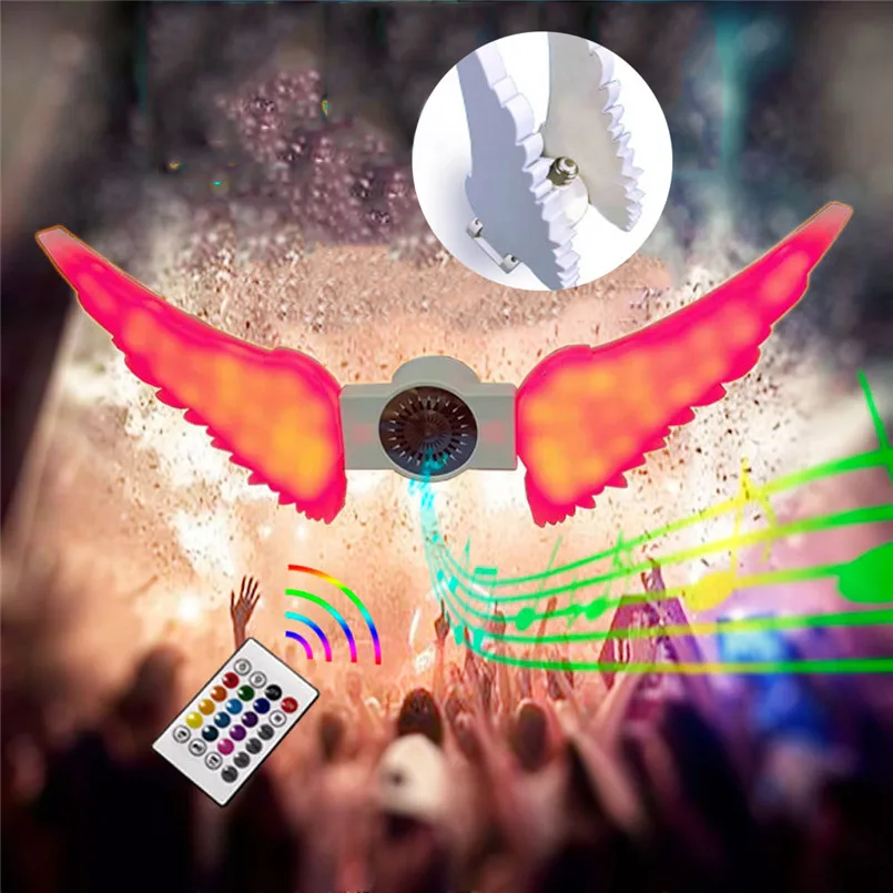 Multifunction Speaker Angel Wing 50W LED Bluetooth Music Bulb 13 Color Two Leaf Foldable E27 Wireless Speaker Bulb 40DEC0313