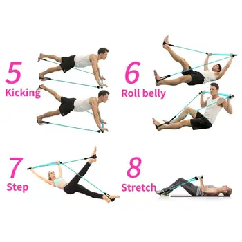 

Portable Pilates Bar Kit Include Resistance Band Adjustable Pilates Exercise Stick Toning Bar Home Yoga Gym Fitness Body Workout
