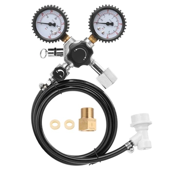 

0-3000 Psi Tanks Pressure Beer Tester Beer Co2 Keg Regulator Safety Pressure Relief Valve Double Gauge Co2 Regulator