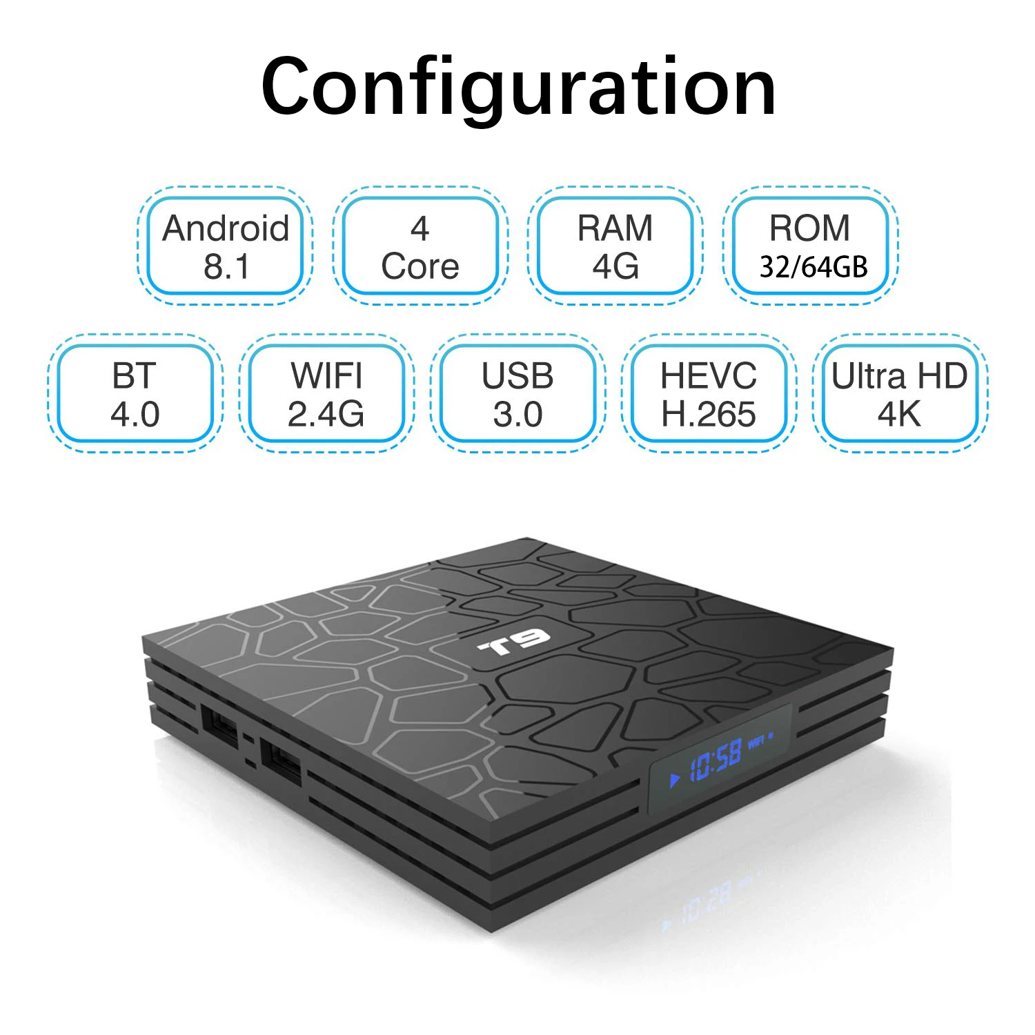 T9 Android 8,1 tv Box 4G+ 32G/64G четырехъядерный BT4.0/H.265/3D UHD 4K 2,4G/5G двойной wifi французский IP tv Европа Великобритания Испания IP tv 4000Live+ видео по запросу