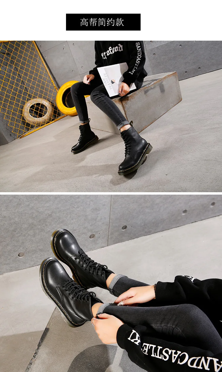 Новинка; женские ботинки из натуральной кожи со шнуровкой и восьмиглазками; ботинки в байкерском стиле; женская обувь; Женские ботинки в байкерском стиле