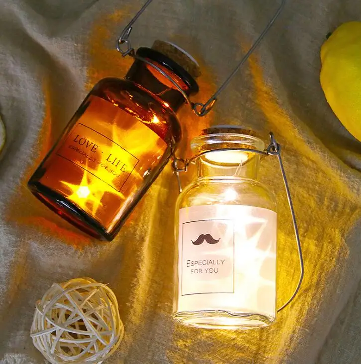 

Girl Heart INS Wind Birthday Gift Plastic LED Lamp String Wishing Bottle Crafts Nightlight