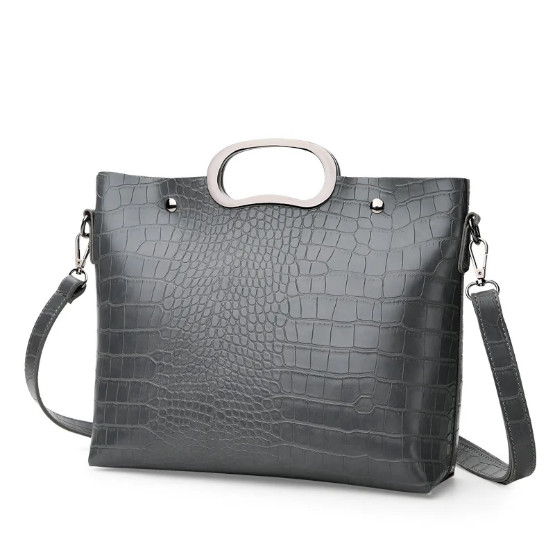 

2017 New Style WOMEN'S Bag Europe And America-Style Stone Pattern Different Size Bags Trend Iron Handle Handbag Buy One Get Two