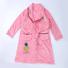 Ночная рубашка, набор, семь точек, рукав, пижама, сексуальный, сплошной цвет, ананас, принт, v-образный вырез, платье на бретельках, фланелевая, на груди, пижама