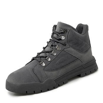 

Men's High-top Shoes Outdoor Boots Comfortable Casual Shoes Lace-up Sneakers Non-slip Wear-resistant Hiking Tide Shoes