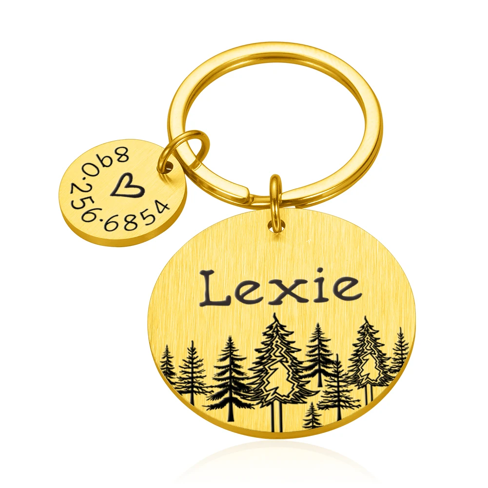 Personalized Dog ID Tags Gift for Dog Lovers Forest Heart Anti-lost Pet Collar Tags for Dog Owner Pet Tag Puppy Tag Gift