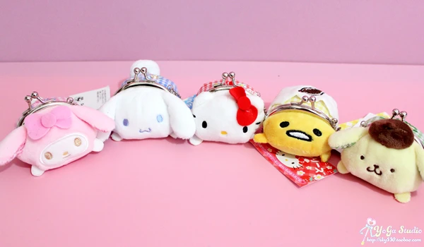 Sanrio, Hello Kitty My Melody Cinnamoroll Марка pom-Pom Purin мультфильм плюшевые сумки для монет милый кошелек Kawaii ключ сумка для девочек Подарки