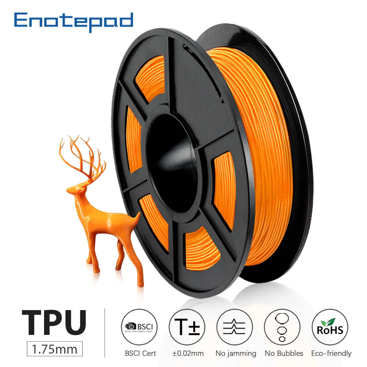 

TPU orange sublimation 3d Printing filament 3d-pen 1.75mm 0.5KG TPU PLA Easy Drawing Printing moscow Flexible TPU Dimensional