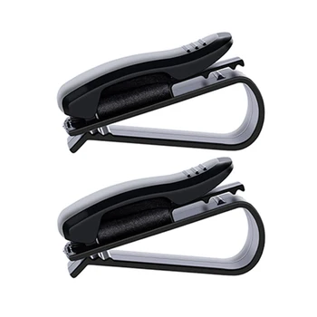 

2 Pcs Car Sun Visor Glasses Holder Sunglasses Clip Card Ticket Holder Pen Case Box Universal Auto Accessories