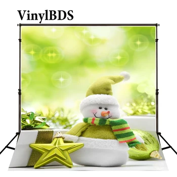 

VinylBDS Christmas Backdrop photography Snowman Gift Venus toy bear green Photo Background Christmas backgrounds photo studio