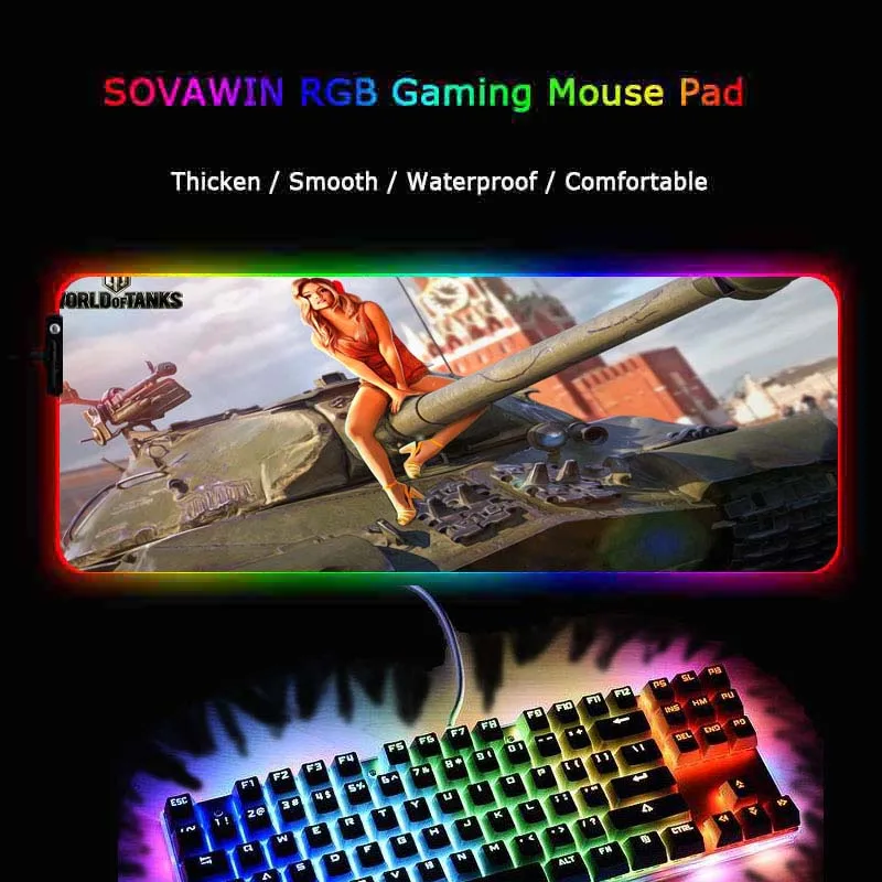 Mairuige Звездные войны большой светодиодный светильник RGB водонепроницаемый игровой коврик для мыши USB проводной геймерский коврик для мыши 7 цветов для компьютера ПК
