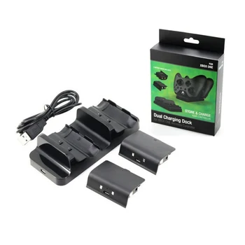 

Dock Controller Charger +2x Rechargeable Batteries for XBOX ONE Rechargeable Battery Charging Dock NEW!