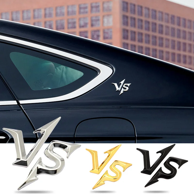 

1 Pcs 3D Metal VS Car Badge Emblem Car Trunk Auto Logo Adhesive Sticker For Most Cars Decal Car Decoration