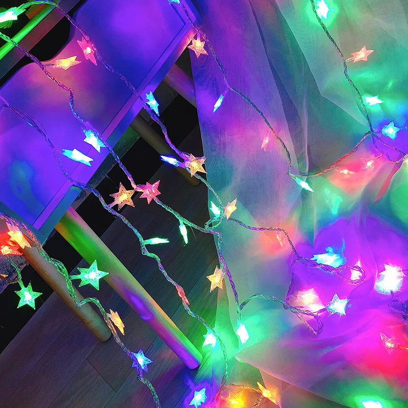 1 м-6 м/10-40 светодиодный s аккумулятор/USB светодиодный Звездный струнный свет Волшебные светодиодные фонарики Свет для праздника свадьбы декор для вечеринки Рождества D40 - Испускаемый цвет: Multicolor 2M20LED