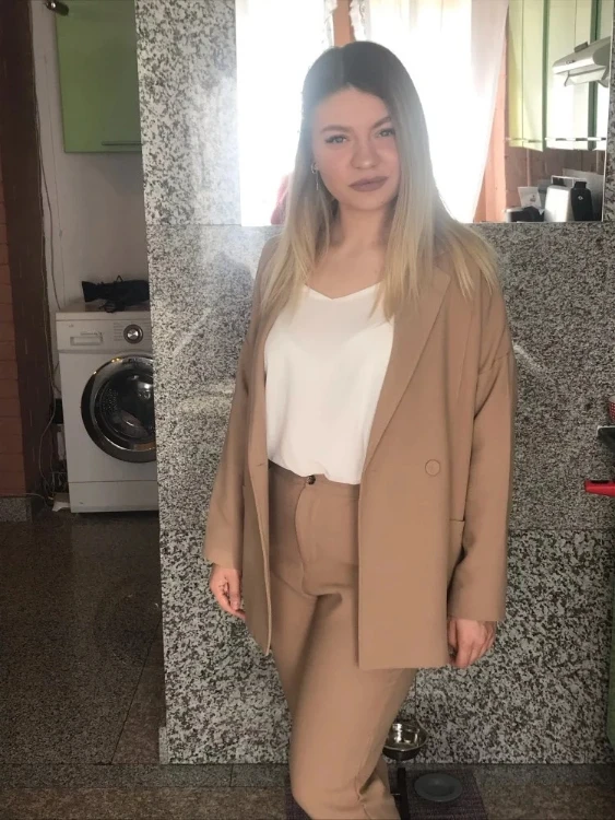 Bella Philosophy повседневные однотонные женские брюки костюмы зубчатый блейзер с воротником куртка и узкие брюки хаки женский костюм осень