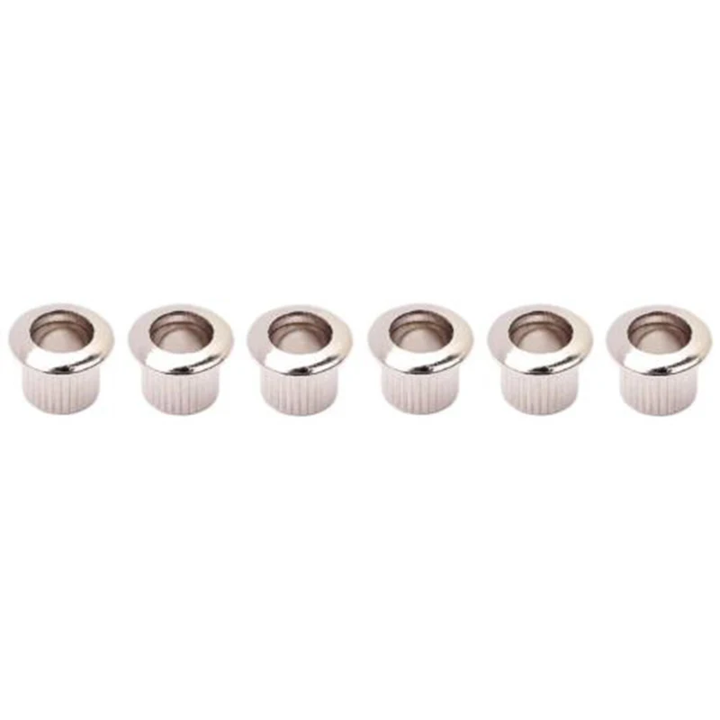 

6 pcs 8mm Metal Guitar Tuner Conversion Bushings Adapter Ferrules Knob Nut Inside Diameter 6mm Outside Diameter 10mm