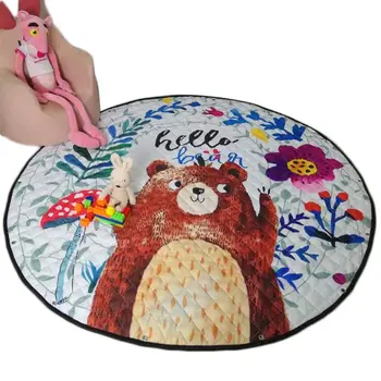 

Round Cartoon Children Toy Game Storage Mat Cute Baby Crawling Pad E65D
