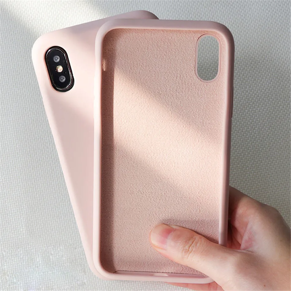 LOVECOM Solid Color Phone Case For iPhone 11 Pro Max XR XS 7 8 6 6s Plus X Soft Silicone Couple Simple Back Cover | Мобильные