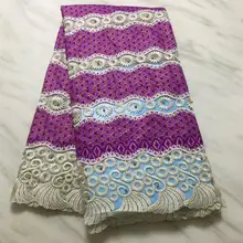 Новейшая многоцветная тяжелая африканская восковая кружевная ткань высокого качества с вышивкой нигерийский шнур кружева для свадебного платья PL1603