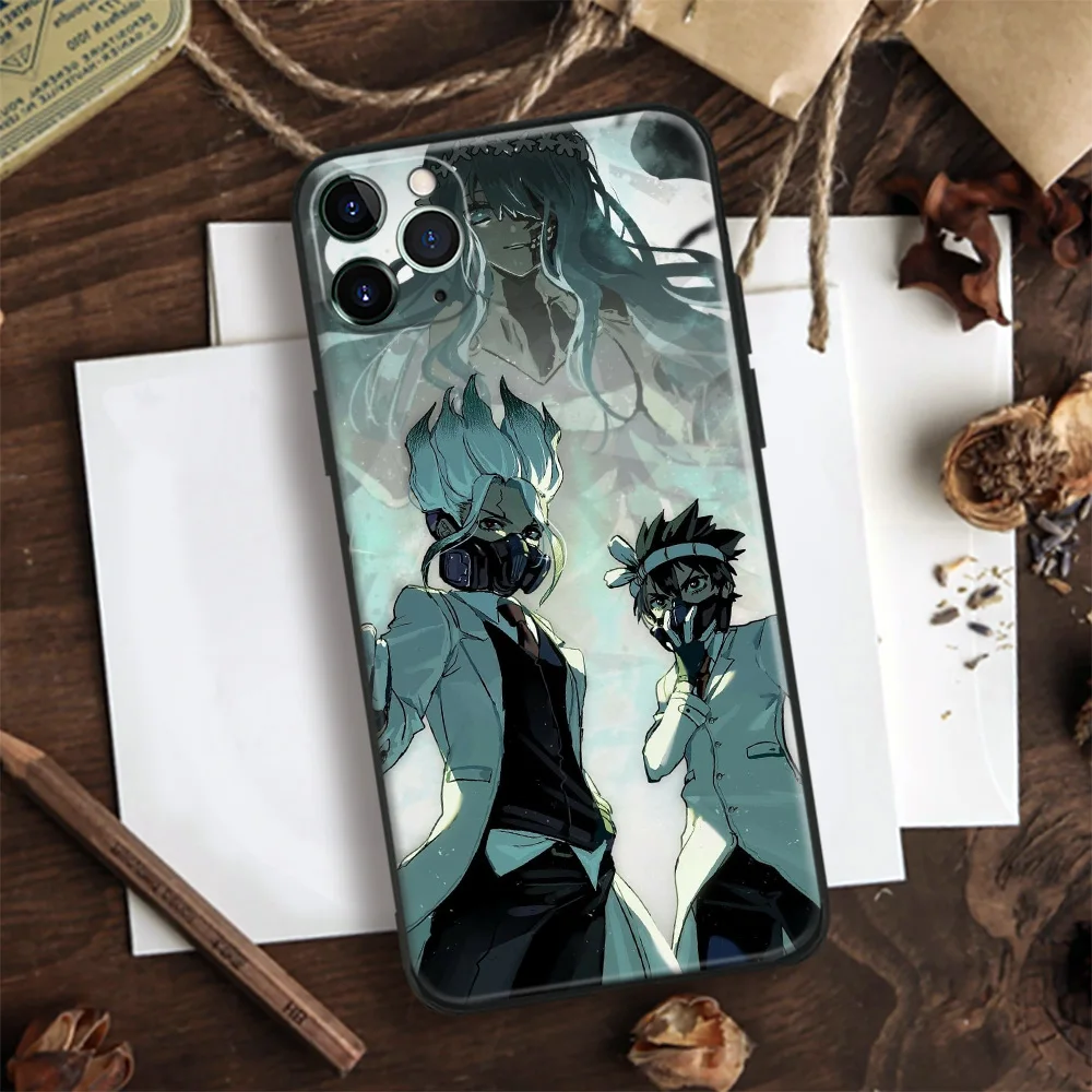 Силиконовый стеклянный чехол для телефона Dr Stone Senku и Chrome Kuromu iPhone SE 6 6s 7 8 Plus X XR XS 11 12