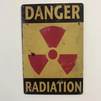 

[Luckyaboy] Danger Radiation Vintage Metal Tin Signs Home Bar Pub Garage Gas Station Decor Plates Man Cave Wall Sticker