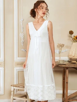 

womens nighties Lace Nightgown Contton Sleepwear Nightdress Nightwear Casual Nighty Sleeping Dress For Ladies Lingerie Dress