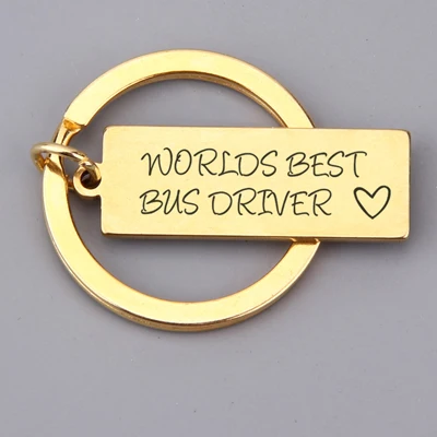Мягкий брелок Deep Enrgaved лучшие в мире водителя автобуса брелок для ключей подарок для водителя автобуса индивидуальный брелок Благодарения подарки - Цвет: Gold