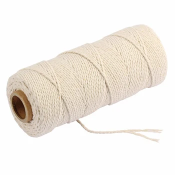 

3mm/200 m durable cotton cord natural beige twisted cord weaving macrame rope String DIY handmade home decoration power