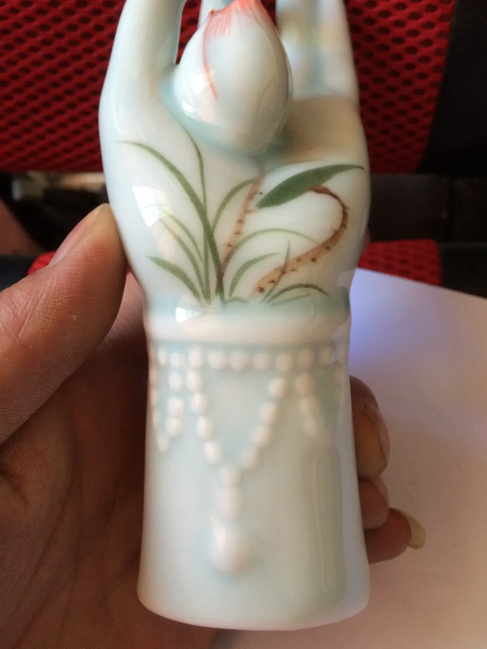 Dehua Blanco chino budismo Decoration de la mano de la estatua de Buda