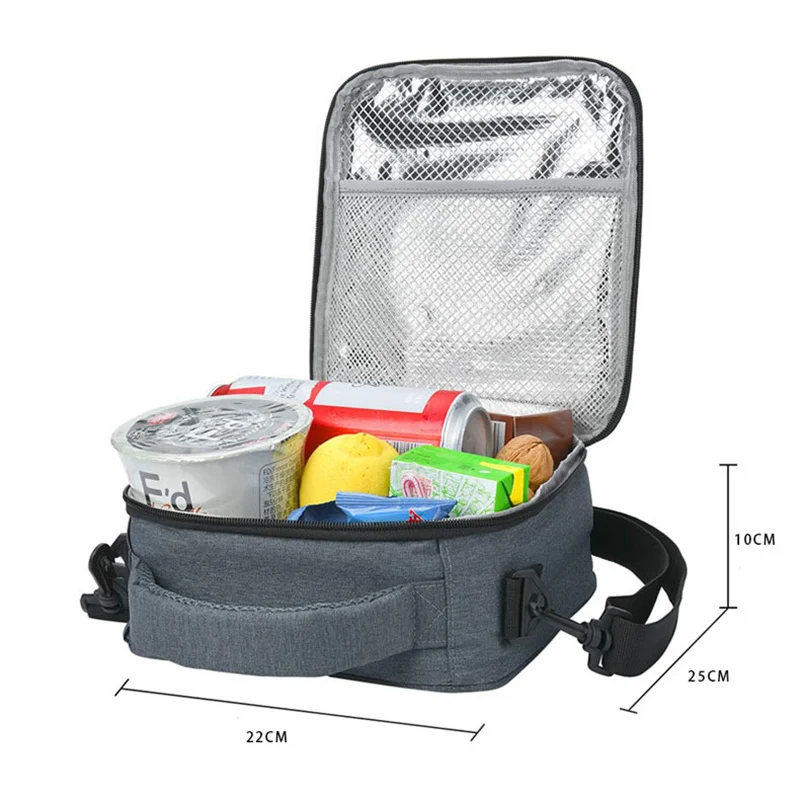 

IPRee Fitness Portable Insulated Lunch Bag Zippered Cooler Fashion Thermal Food Picnic Lunch Box Crossbody Camping Food Bag