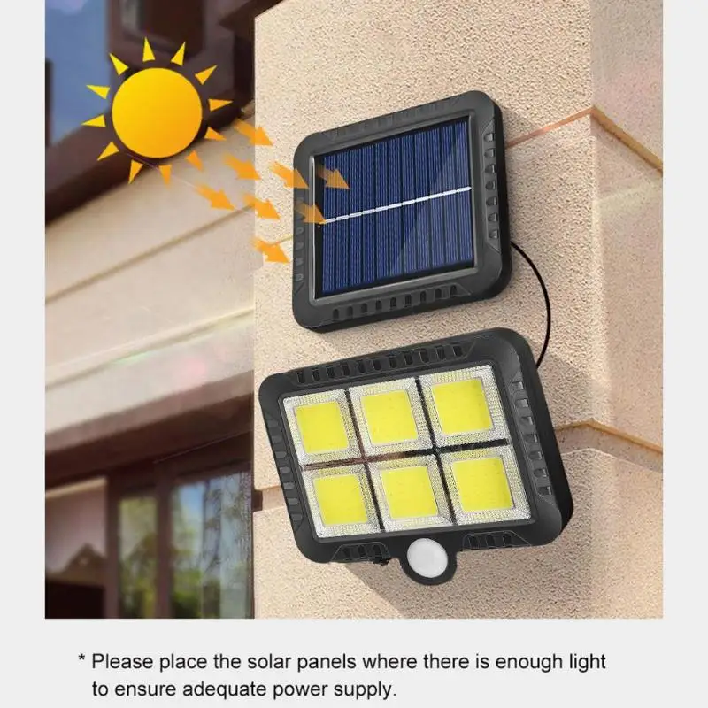 

COB 120LED Solar Motion Sensor Wall Light Outdoor Waterproof Garden Lamp Fence Stair Pathway Yard Security Solar LED Wall Lamp