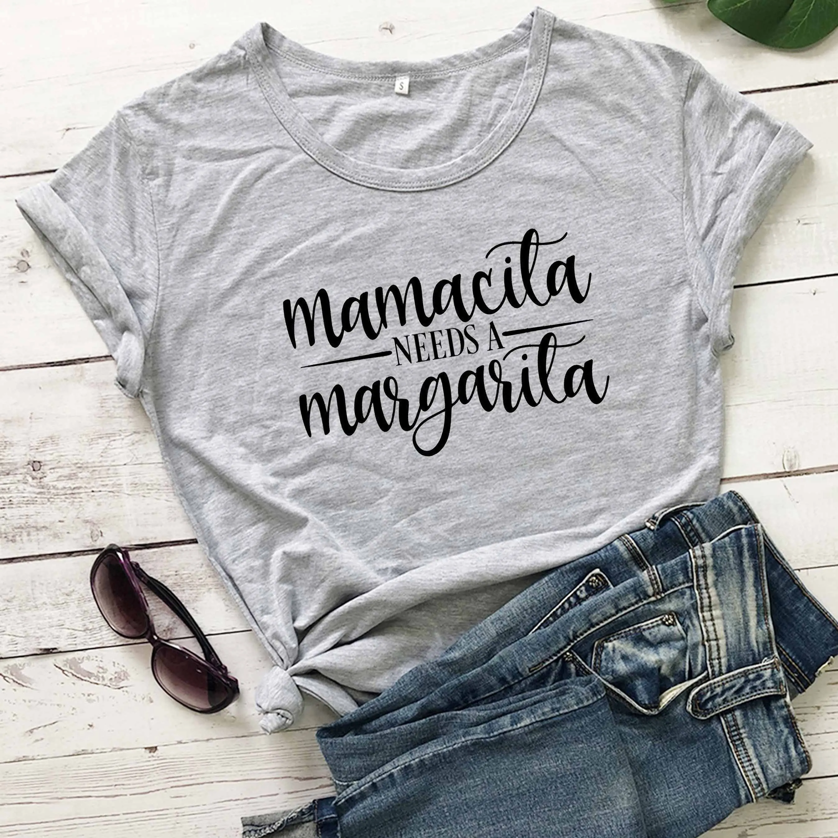 Женская модная футболка Mamacita Need A Margarita со слоганом из чистого хлопка с