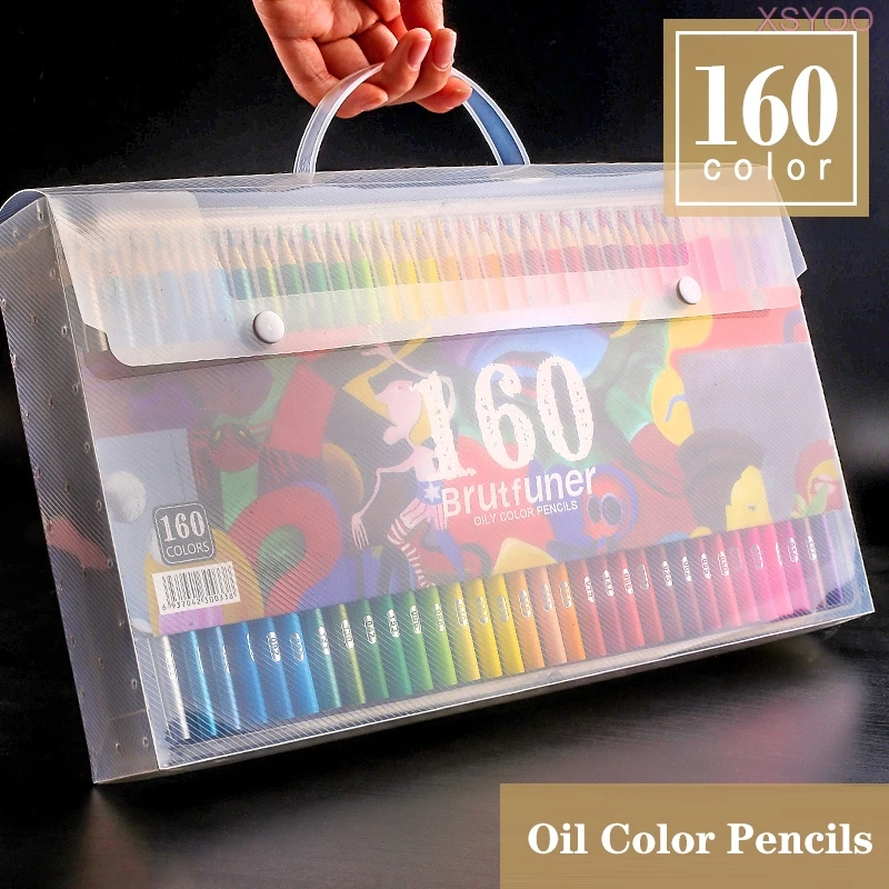 Brutfuner 48/72/120/160/180 Colors Wood Colored Pencils Set Oil HB Drawing Sketch Pencil For School Student Gifts Art Supplies