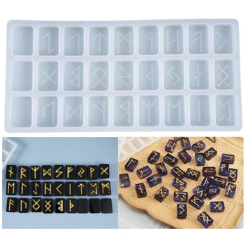 

Crystal Epoxy Resin Mold Energy Symbol Runes Letter Word Model Mirror Casting Silicone Mould DIY Crafts Pendant Jewelry Tools