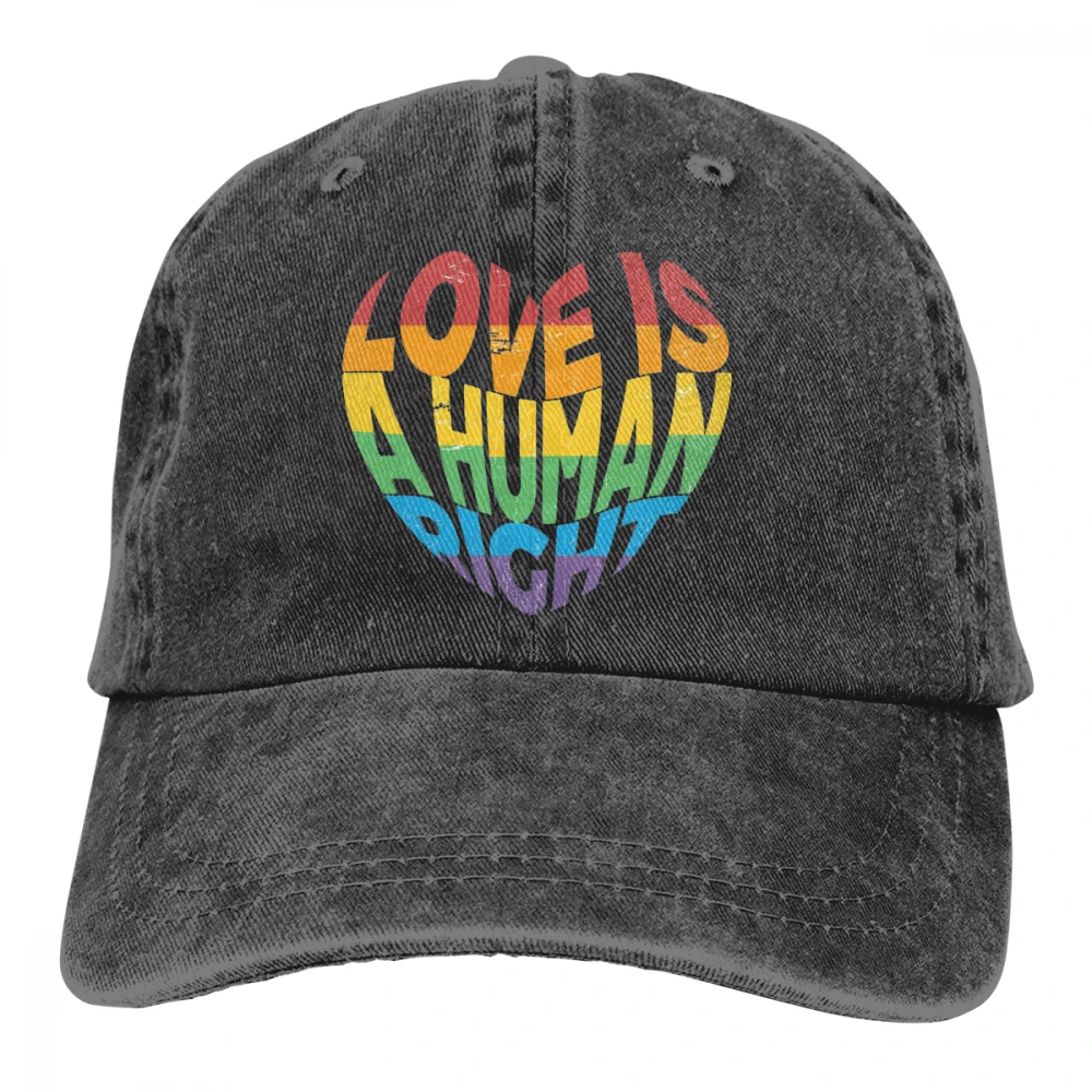 Love Is Human Right Casquette черные унисекс Мужские Женские джинсовые бейсболка с ремешком кепки регулируемые Гольф папа шляпа